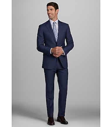 Reserve Collection Tailored Fit Mini Herringbone Stripe Suit CLEARANCE -  All Clearance