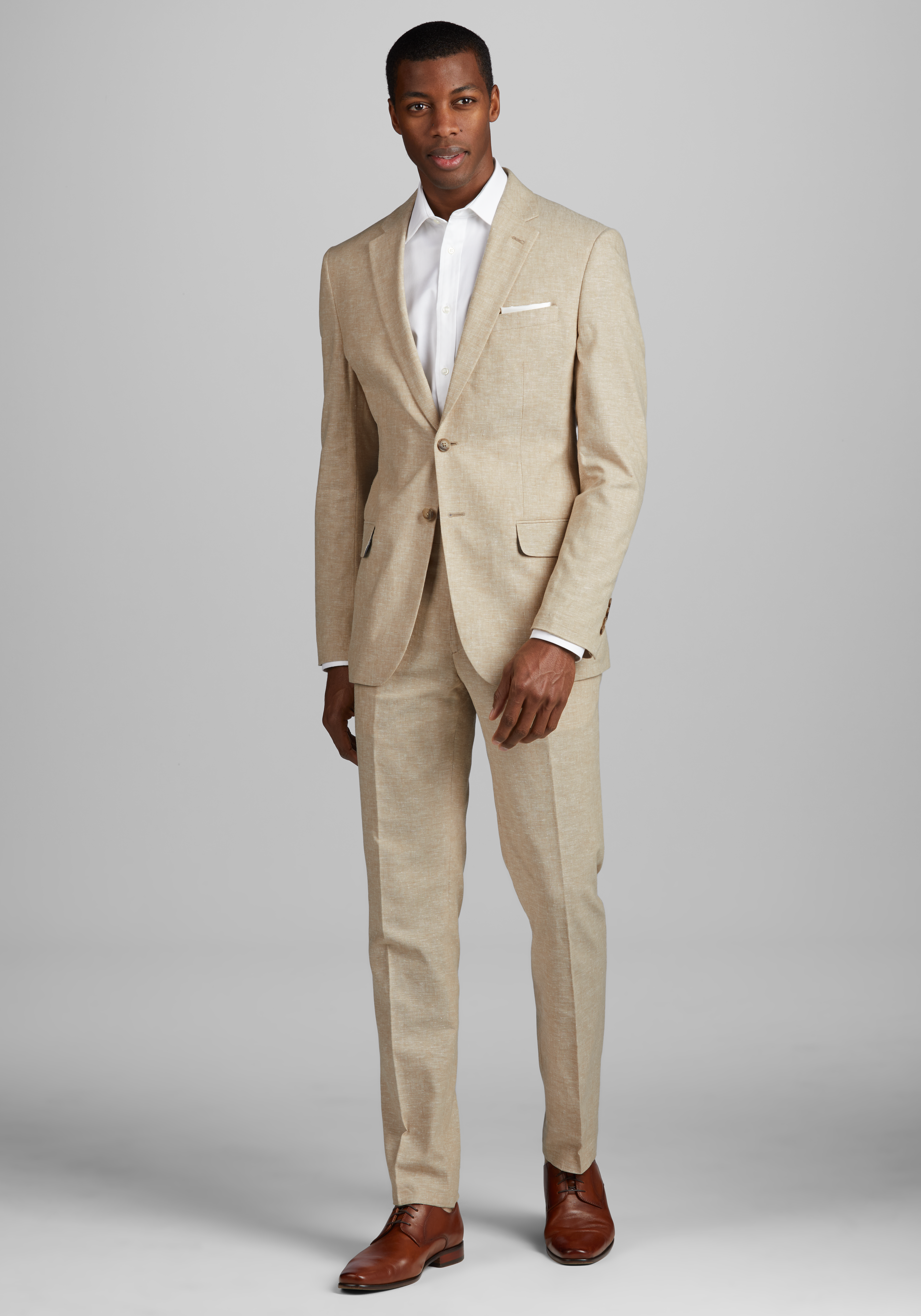 Grey Linen 2 Piece Tailored Suit