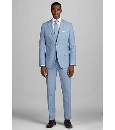 Skinny fit linen suit sales