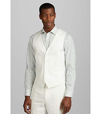 Linen Vest in White