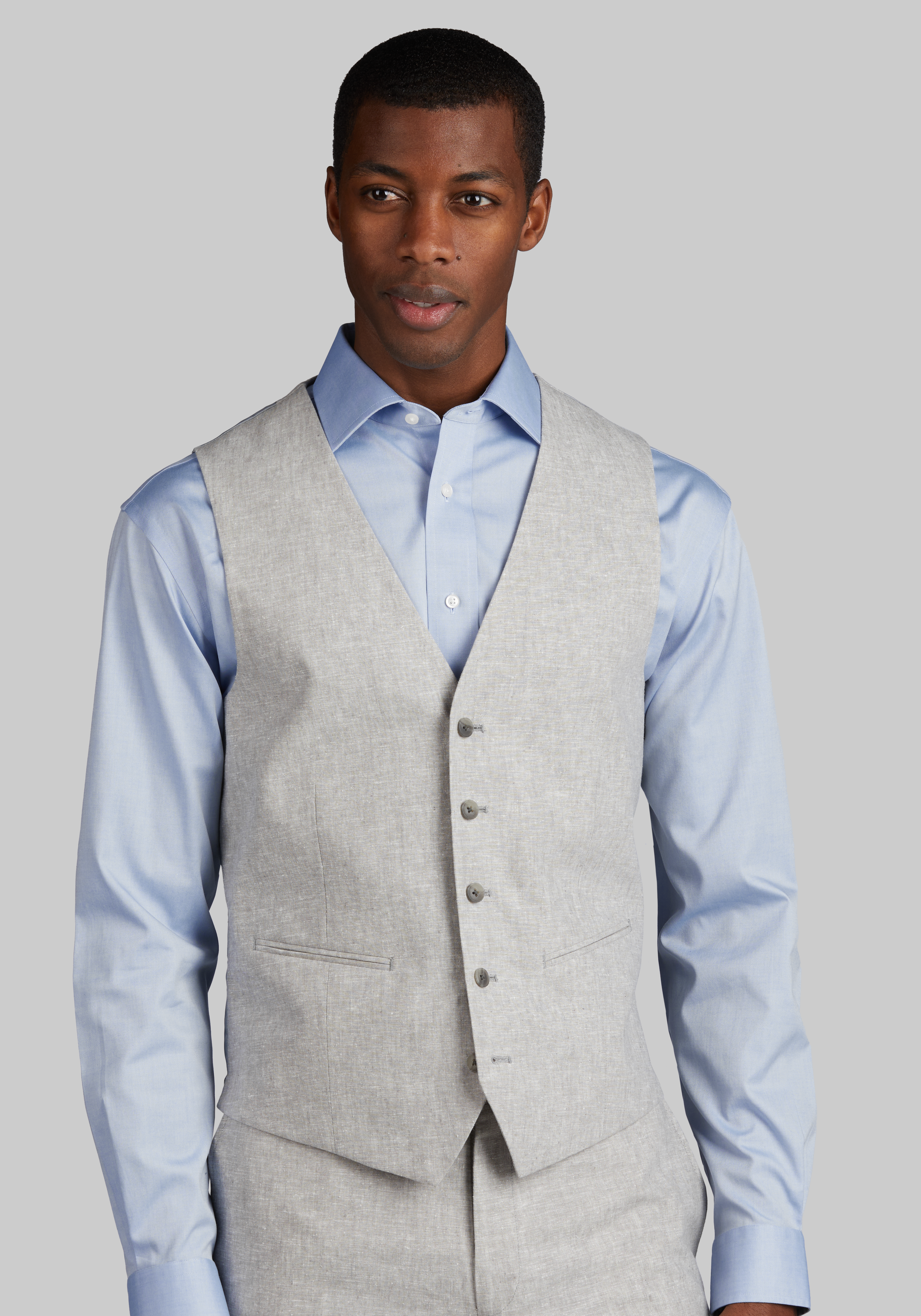 Men's CLEARANCE, Jos. A. Bank Slim Fit Linen Blend Suit Separates Vest CLEARANCE - Jos A Bank