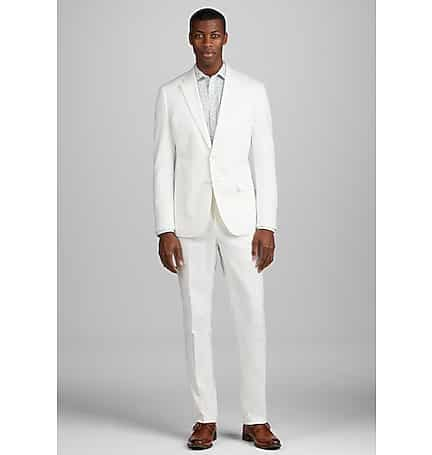 Calvin Klein Slim Fit Suit Separates Linen-Blend Pants