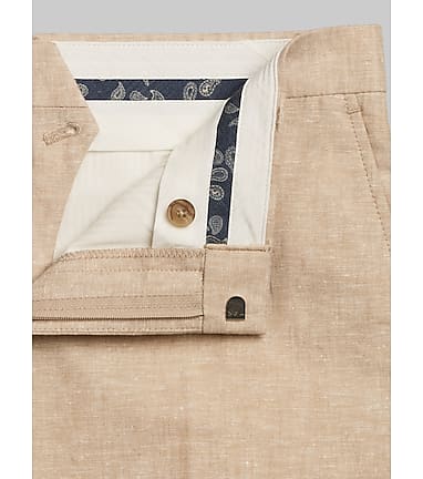 Slim-Fit Straight-Leg Linen and Cotton-Blend Trousers