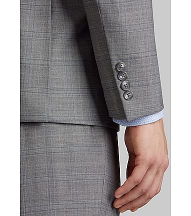 Traveler Collection Tailored Fit Plaid Suit CLEARANCE - All