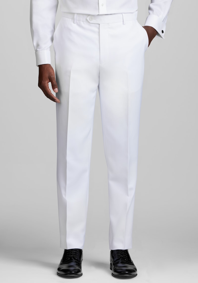 JoS. A. Bank Men's Slim Fit Tuxedo Separates Pants, White, 32x32