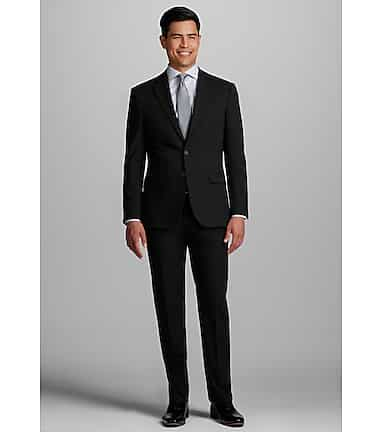 Black Slim Fit 2-Button Notch Business Suit