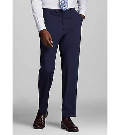 Buy online White Solid Tailored Bootcut Trouser from bottom wear