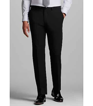 Men Slim Fit Office Tailored Dress Suit Straight Leg Trousers Formal Long  Pants