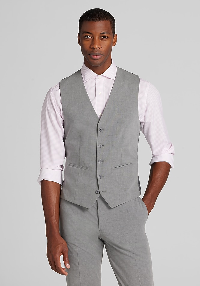 men's casual dress vest Sheer Boat Neck Lace Chiffon Short Gray Cocktail Dresses – loveangeldress main image 0