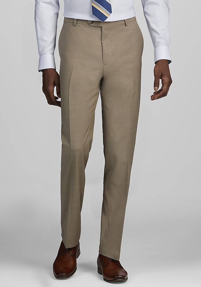 Men's Traveler Performance Collection Tailored Fit Suit Pants at Jos. A. Bank, Tan, Size 30x30 - Suit Separates