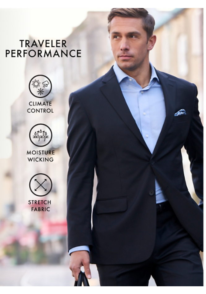 スーツ LOUNGE ACT 2B Tailored Jacket & Trousers Traveler® Performance Collection Tailored Fit Suit Separates