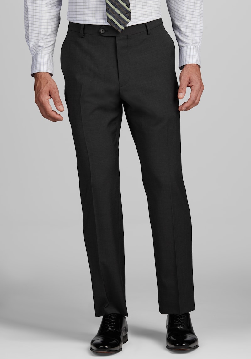 JoS. A. Bank Big & Tall Men's Traveler Collection Tailored Fit Suit Separates Pants , Dark Grey, 50x32