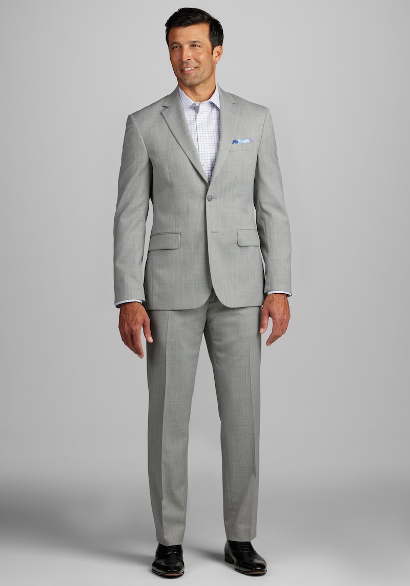 JoS. A. Bank Men's Tailored Fit Suit Separates Jacket, Light Grey, 41 Regular