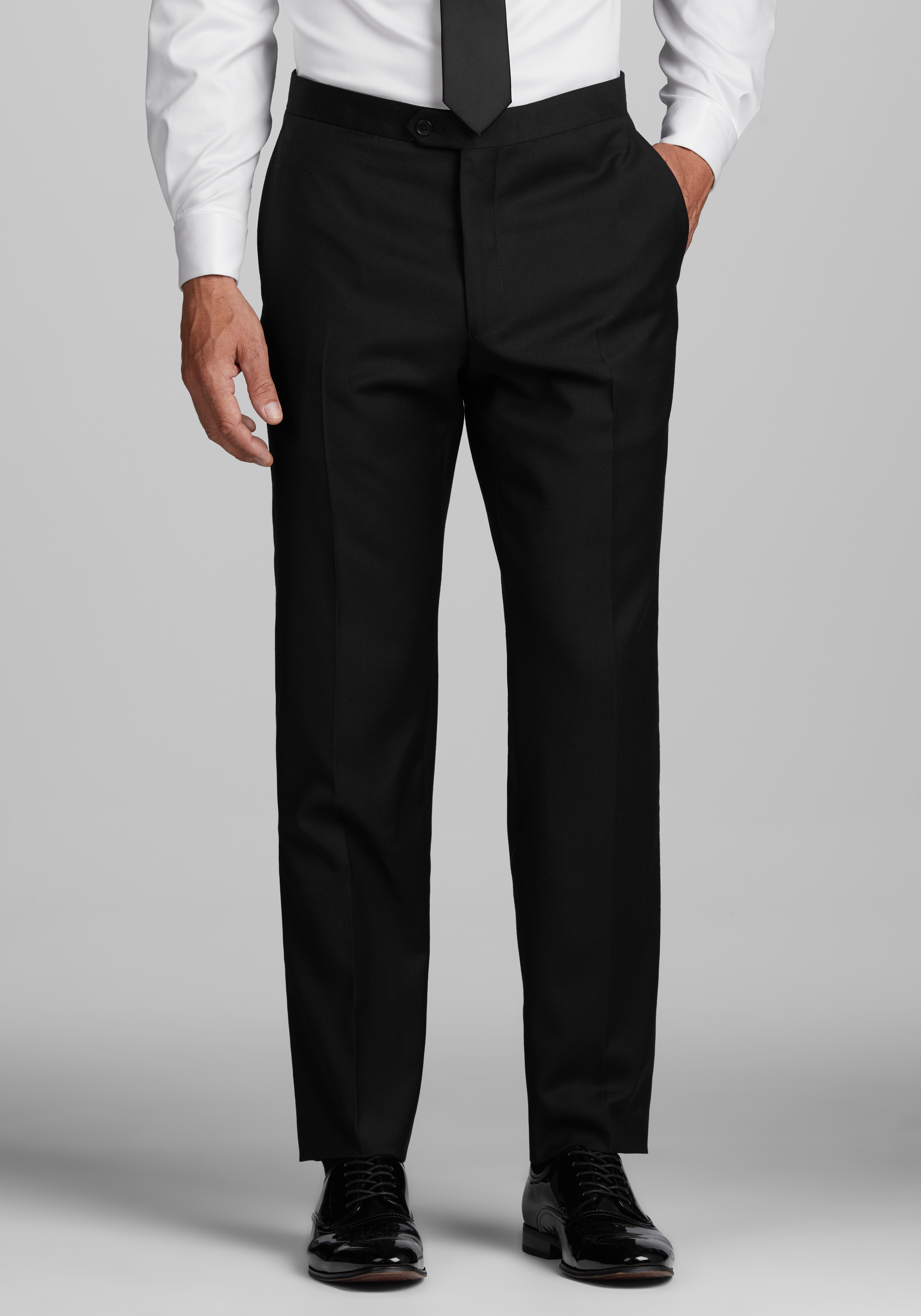 Tuxedo Ankle Pants with Duchess Satin Side Panel and Matching