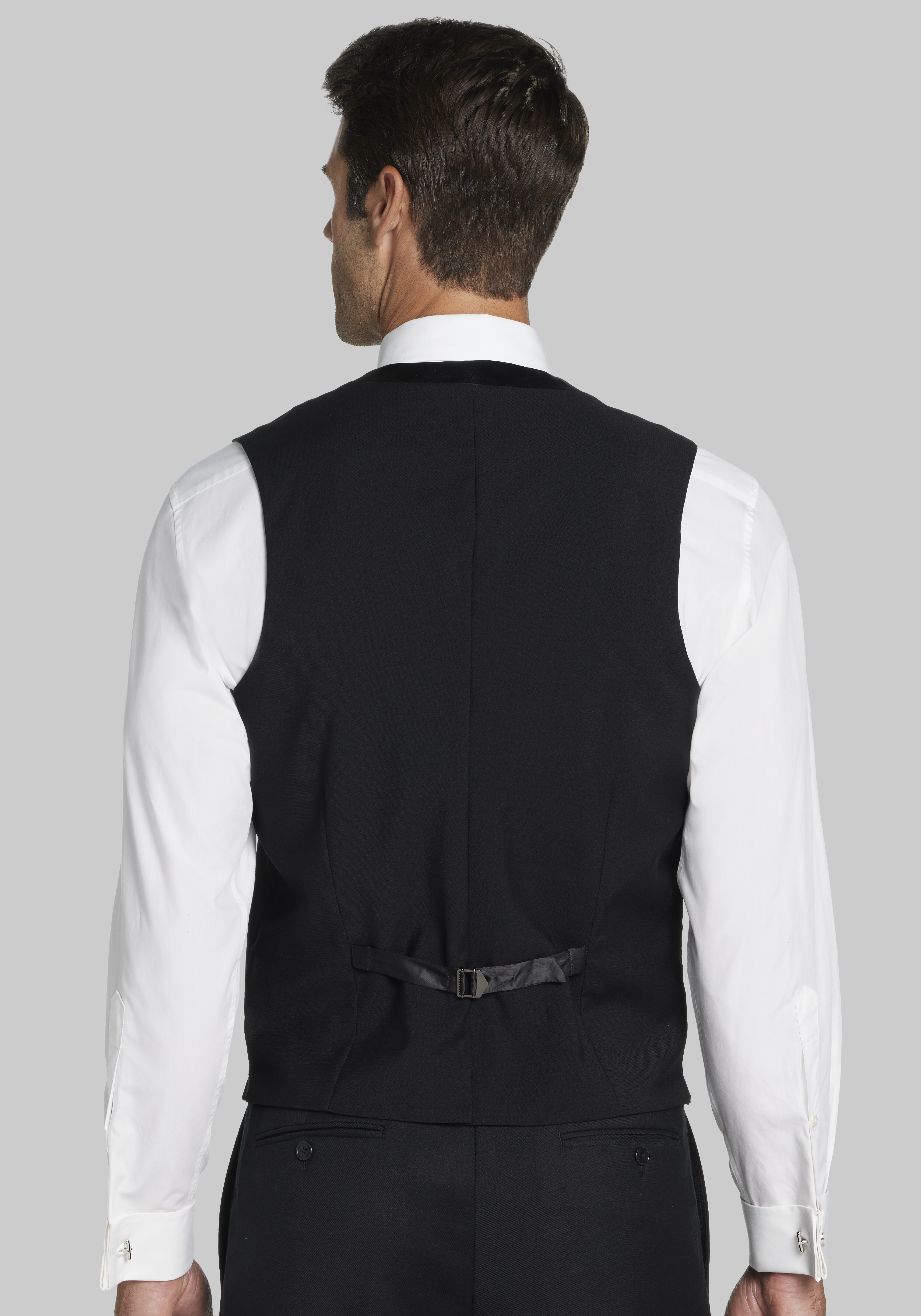 Jos. A. Bank Tailored Fit Wool Blend Satin Front Tuxedo Suit Separates Vest