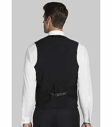 Men s Jos. A. Bank Tailored Fit Satin Front Tuxedo Vest at Jos. A. Bank Black Size x Large Tuxedo Separates