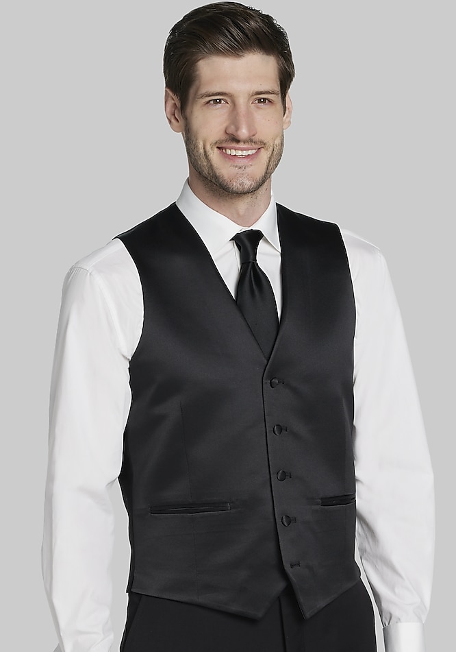 Bank Slim Fit Wool Blend Tuxedo Suit Separates Vest Jos