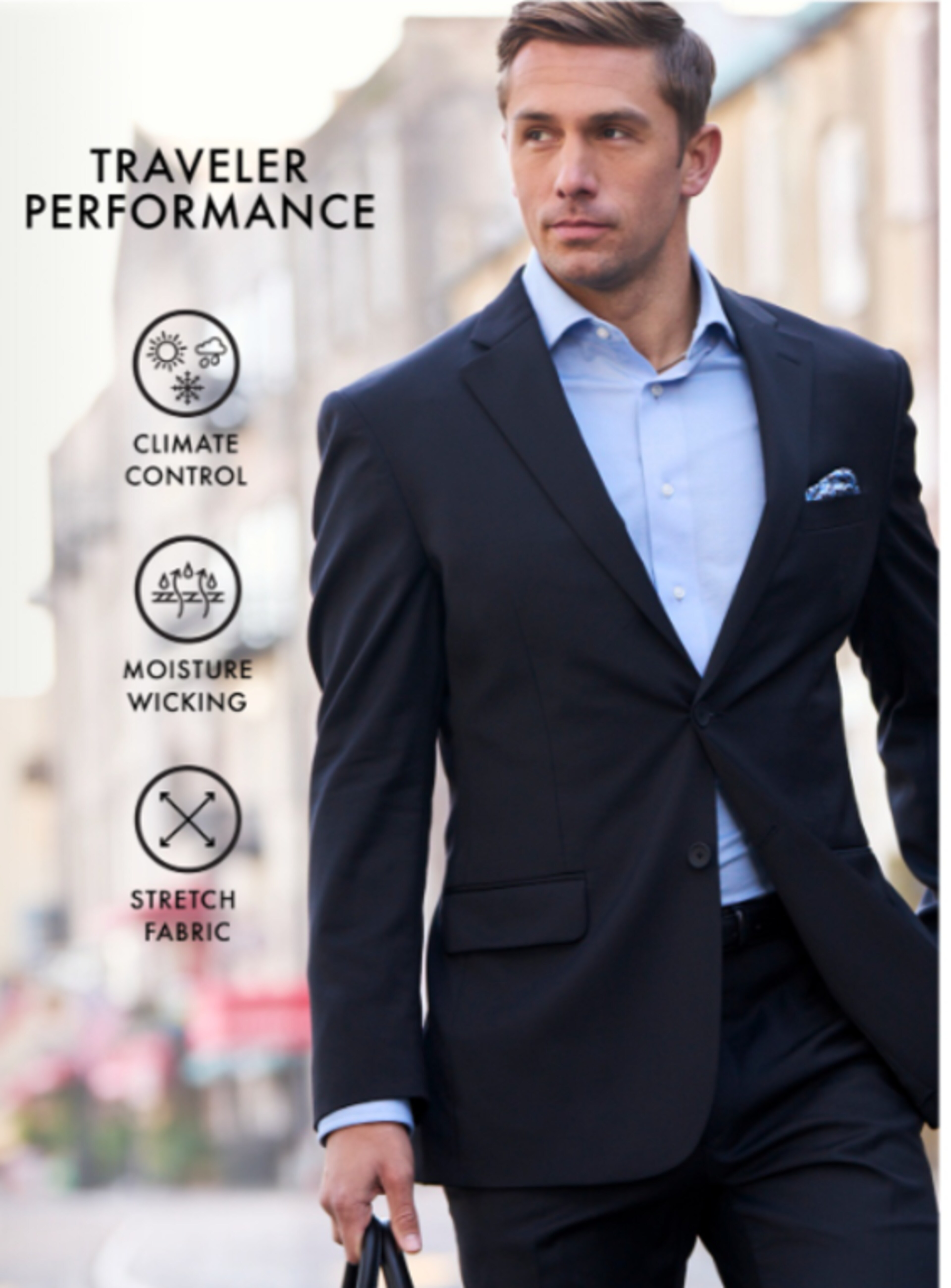 Traveler® Performance Collection Slim Fit Suit Separate Solid Jacket - Big & Tall CLEARANCE