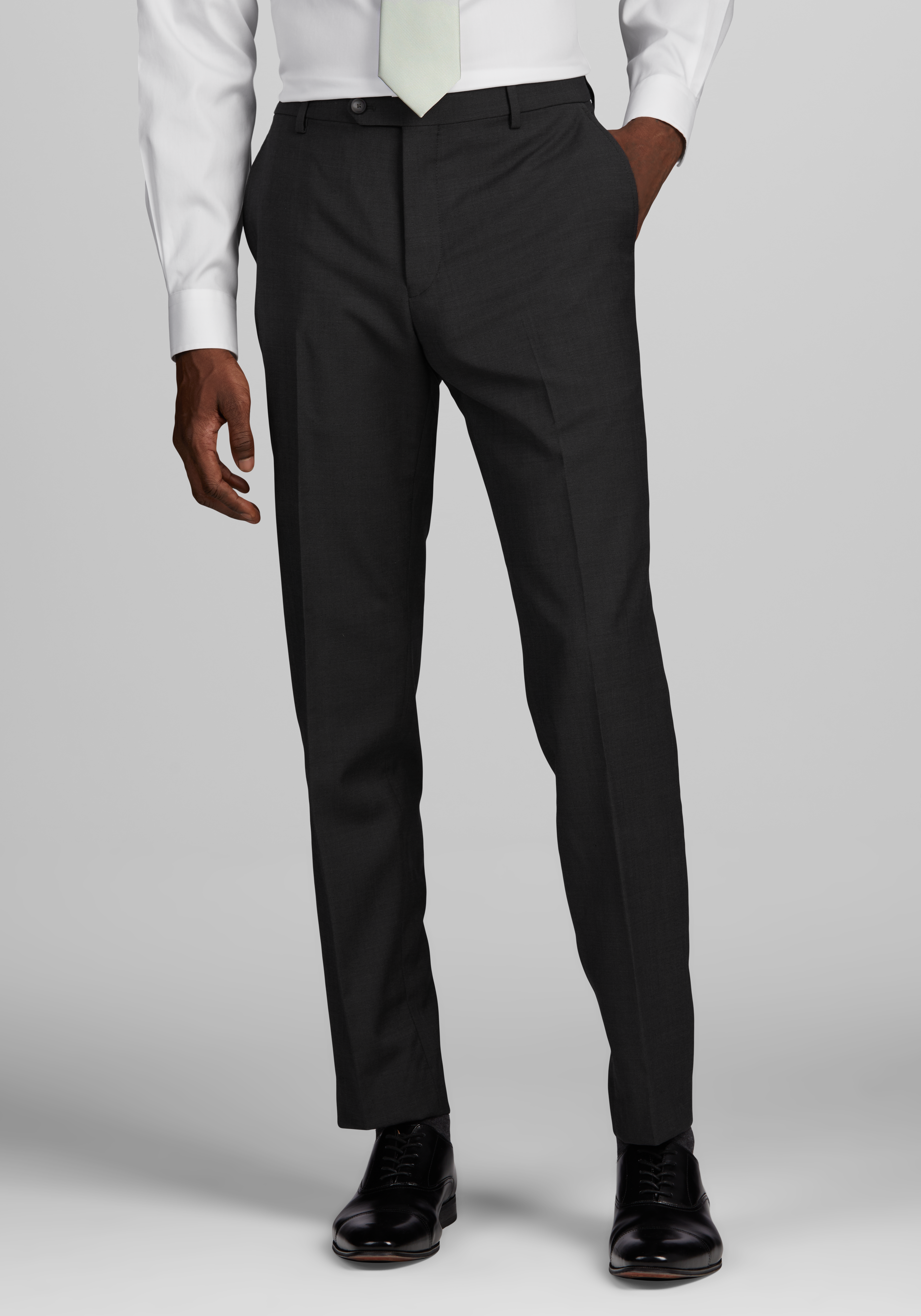 Charlie - Flat-Front Dress Pant - Tailored / Slim Fit - Short Rise