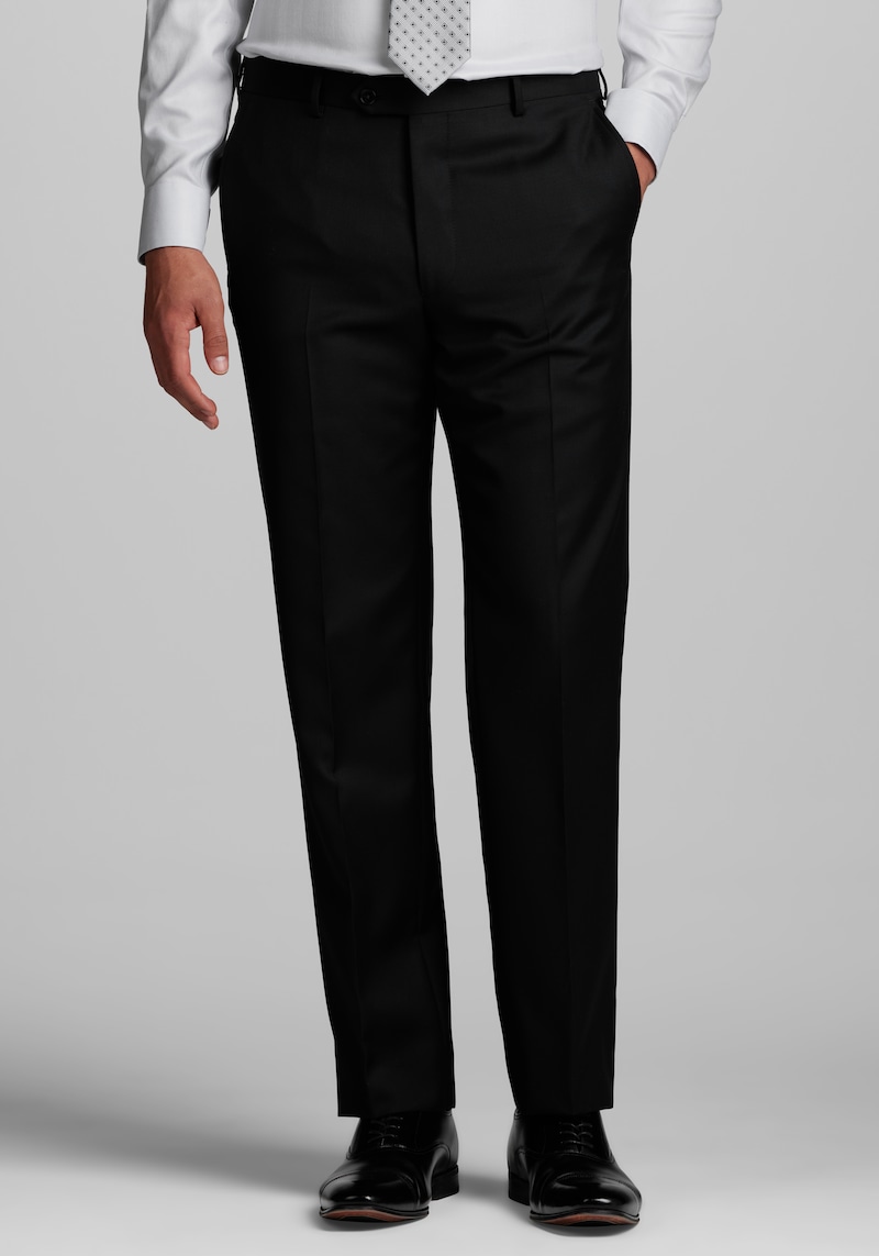 JoS. A. Bank Big & Tall Men's Tailored Fit Suit Separates Pants , Black, 52x32