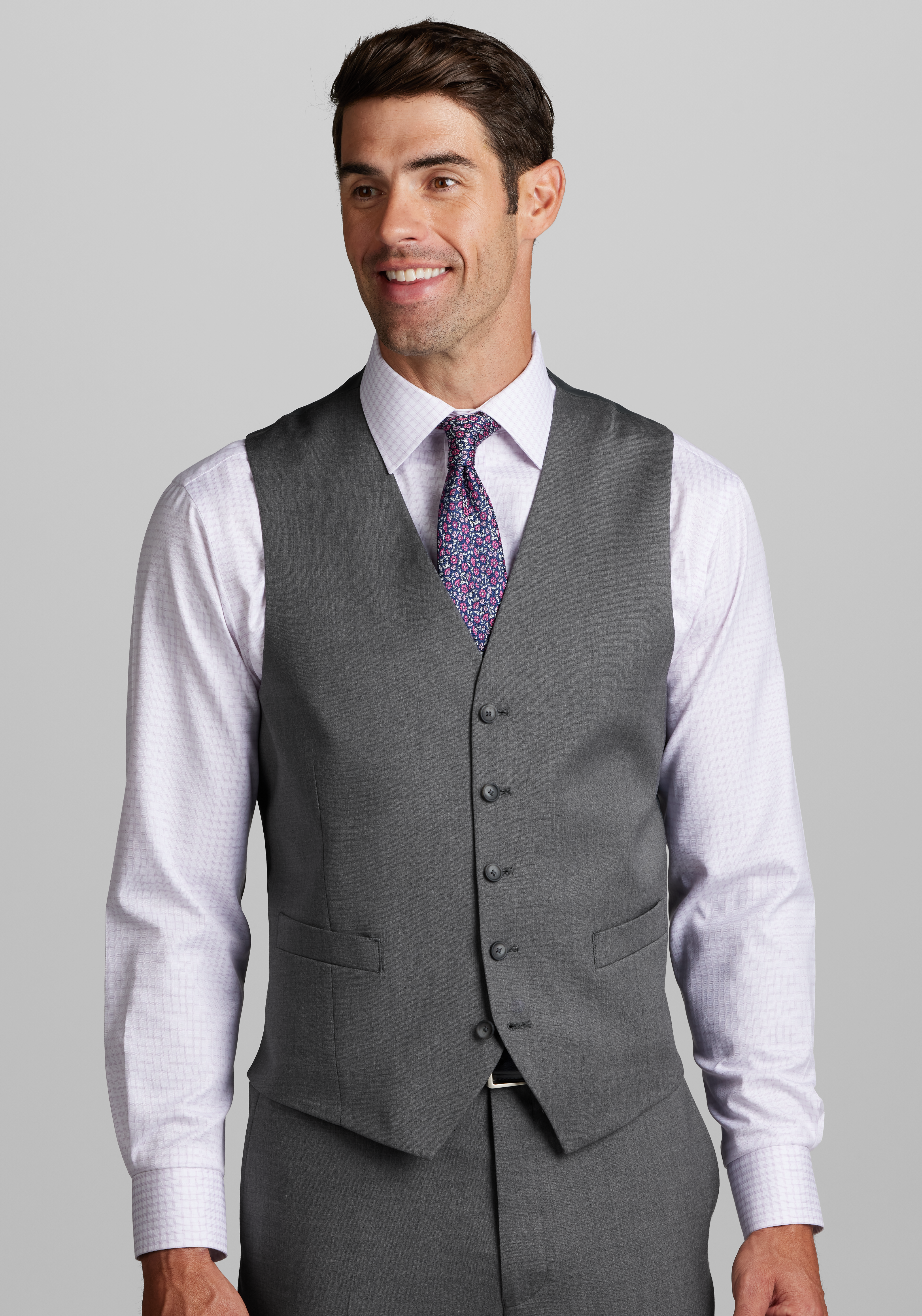 Men's Suits, Traveler Performance Collection Tailored Fit Suit Separates Vest - Jos A Bank