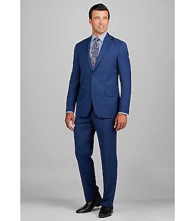 Jos. A. Bank Men's Tailored Fit Suit Separates Jacket, Blue, 41 Regular