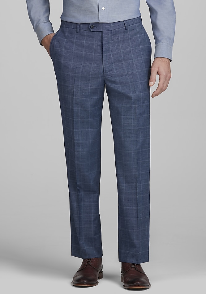 Jos. A. Bank Tailored Fit Wool Blend Windowpane Plaid Suit