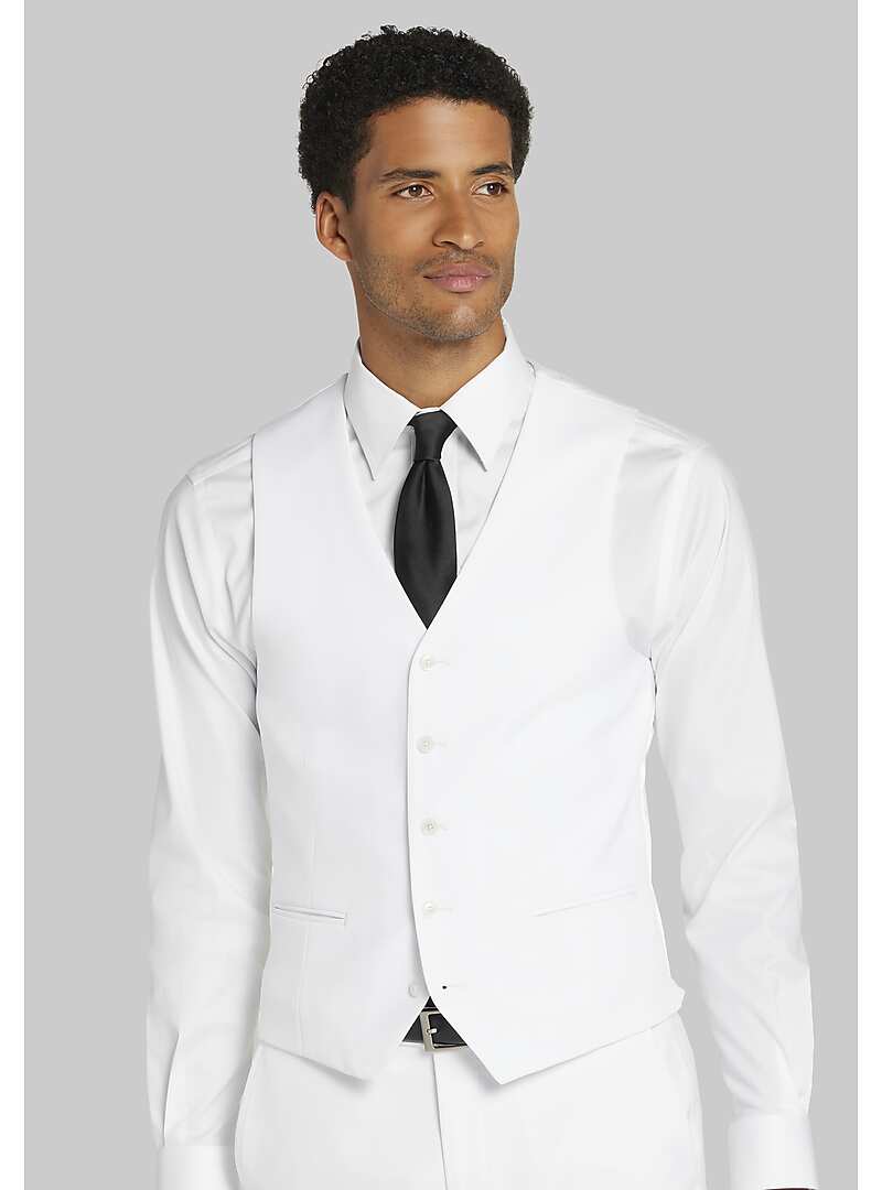  Jos. A. Bank Men's Skinny Fit Suit Separates Vest (White)