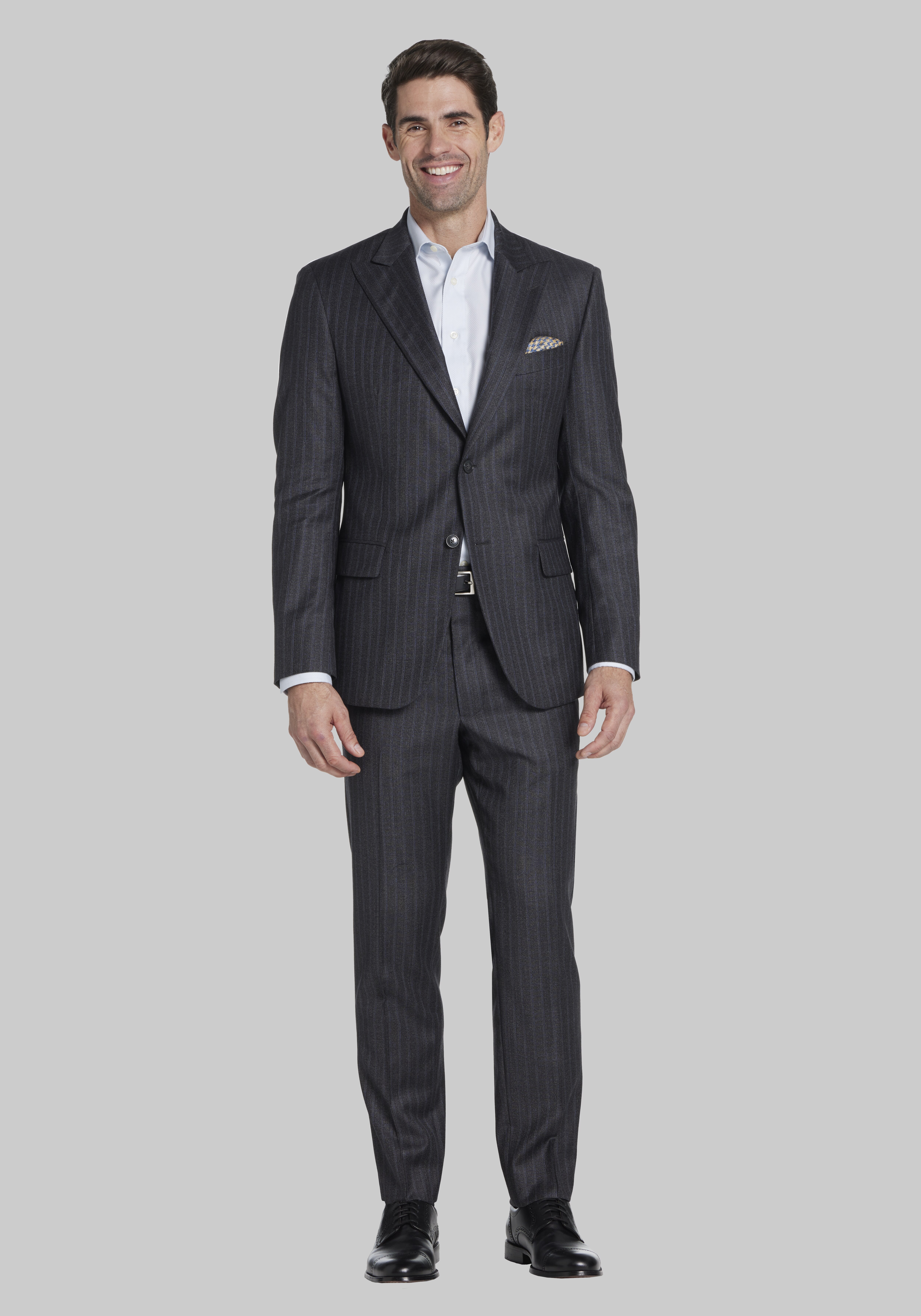 Reserve Collection Tailored Fit Mini Herringbone Stripe Suit