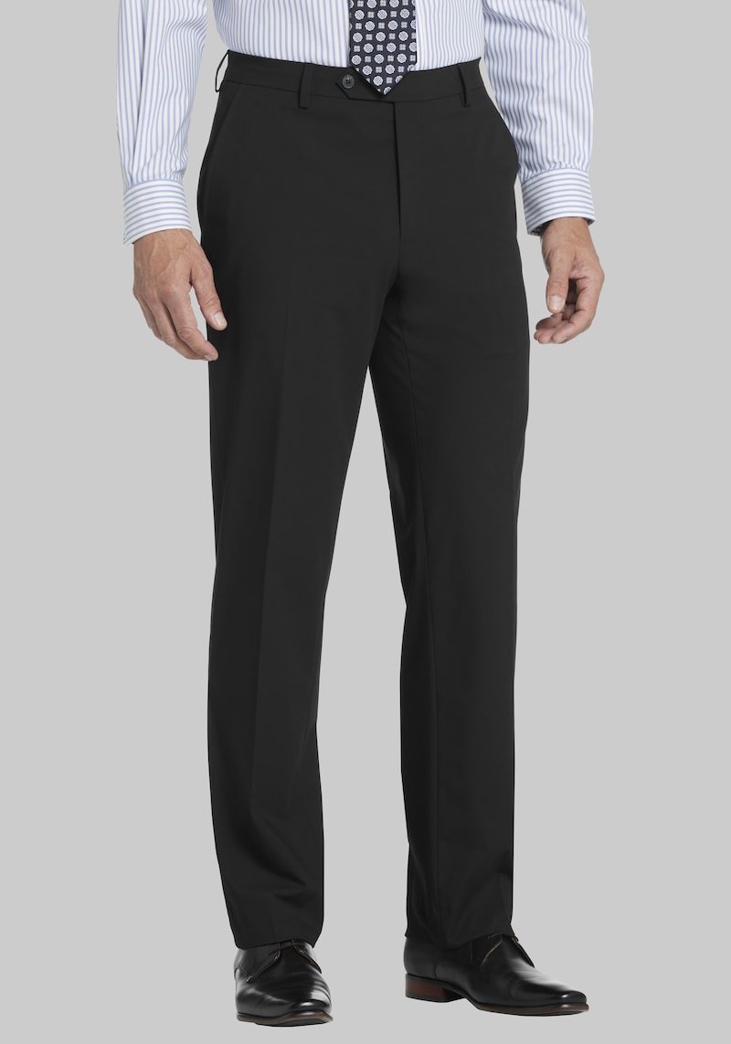 JoS. A. Bank Big & Tall Men's Traditional Fit Suit Pants , Black, 44x32 - Suit Separates