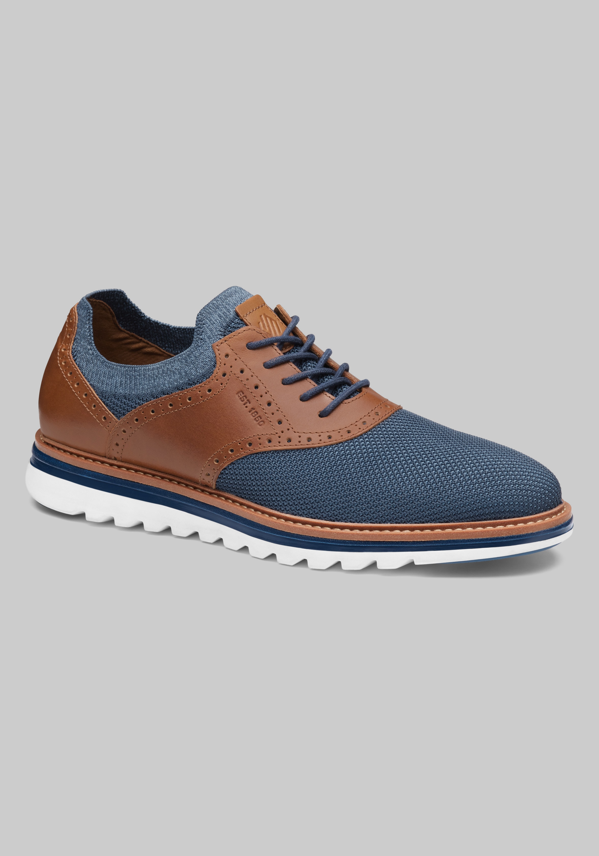 Men's Shoes, Johnston & Murphy Braxton Knit Saddle Sneakers - Jos A Bank