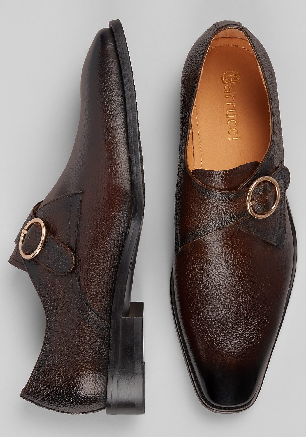 Carrucci Monk Strap Plain Toe Dress Shoes