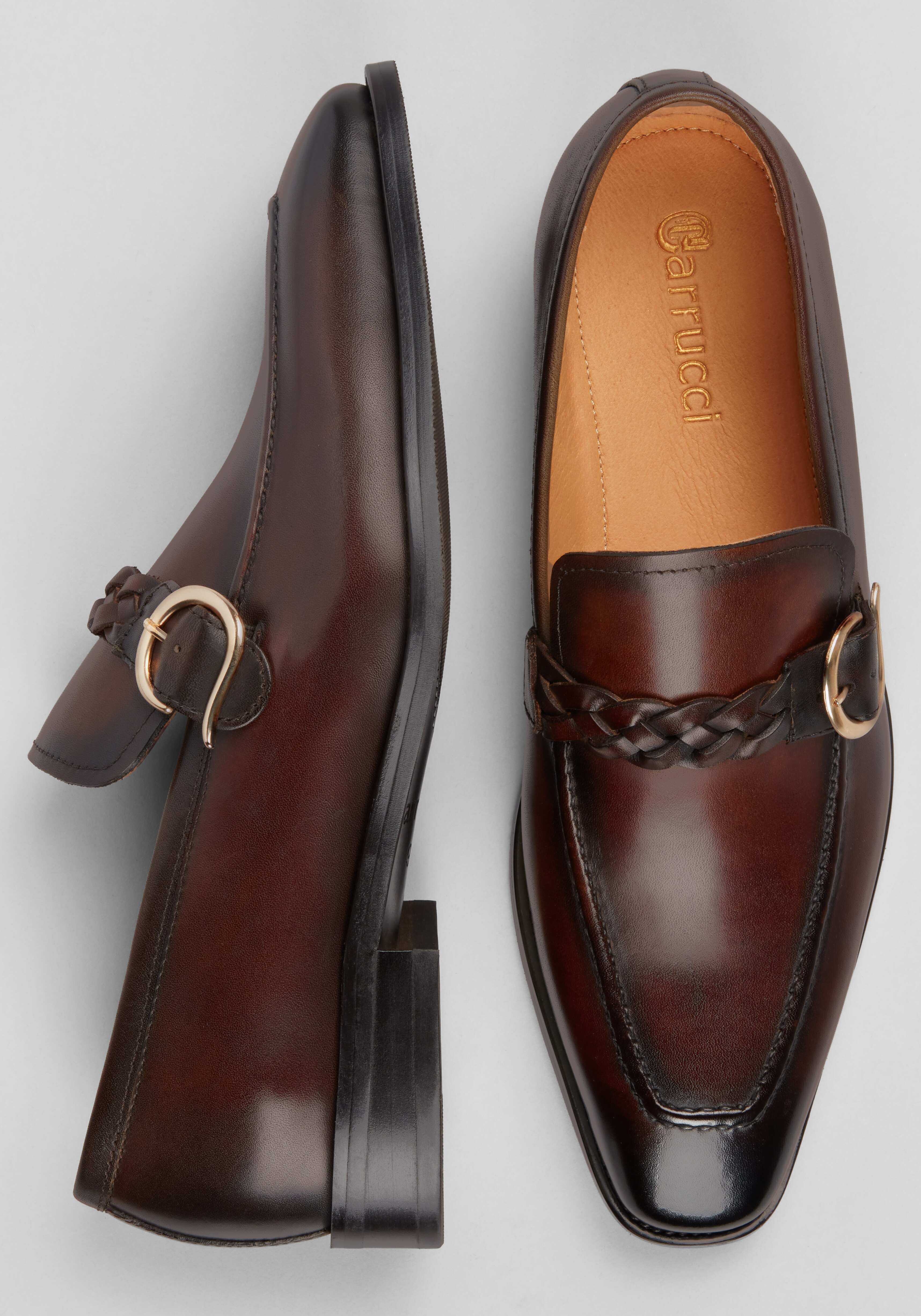 Men's Shoes, Carrucci Braided Bit Loafers - Jos A Bank