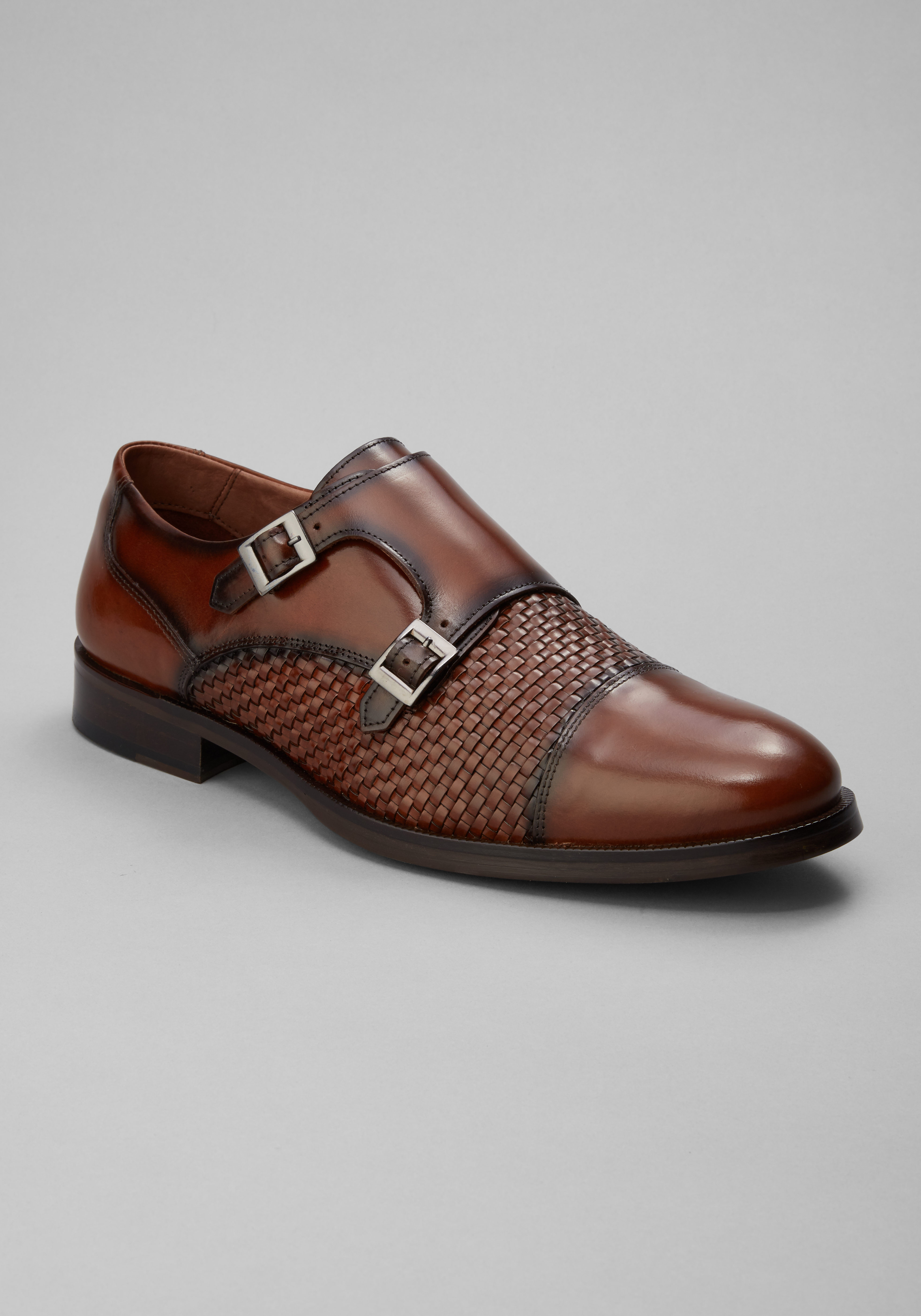 cap toe double monk strap