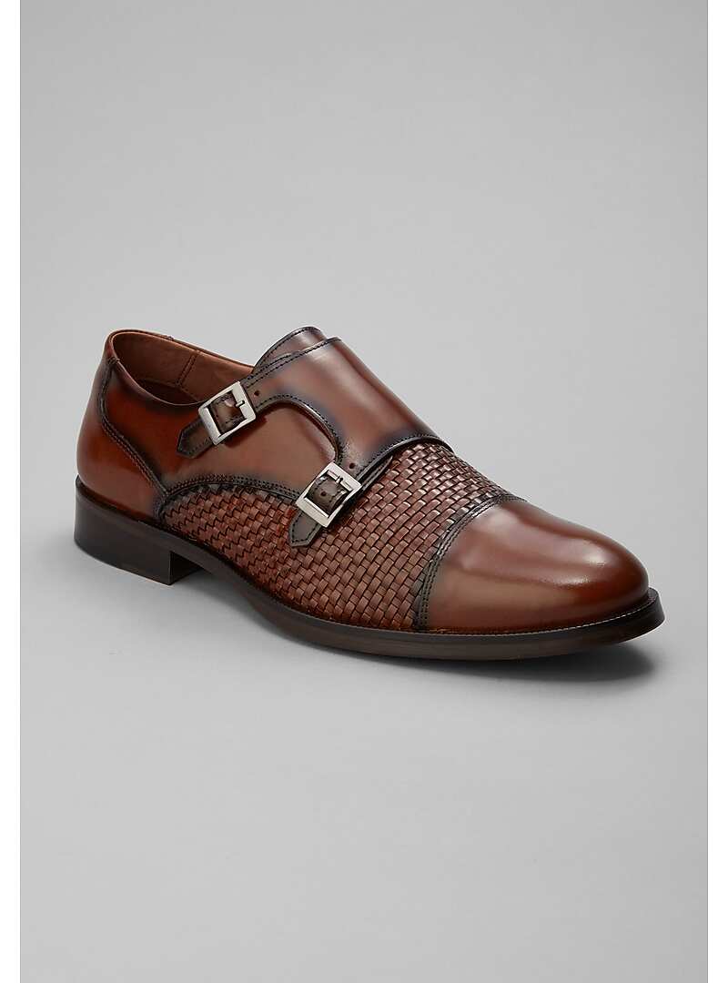 double monk strap cap toe shoes