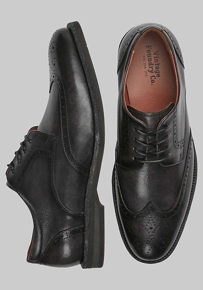 vintage dress shoes Dandy Men's Vintage Cap Toe Oxfords (Black/White) 7