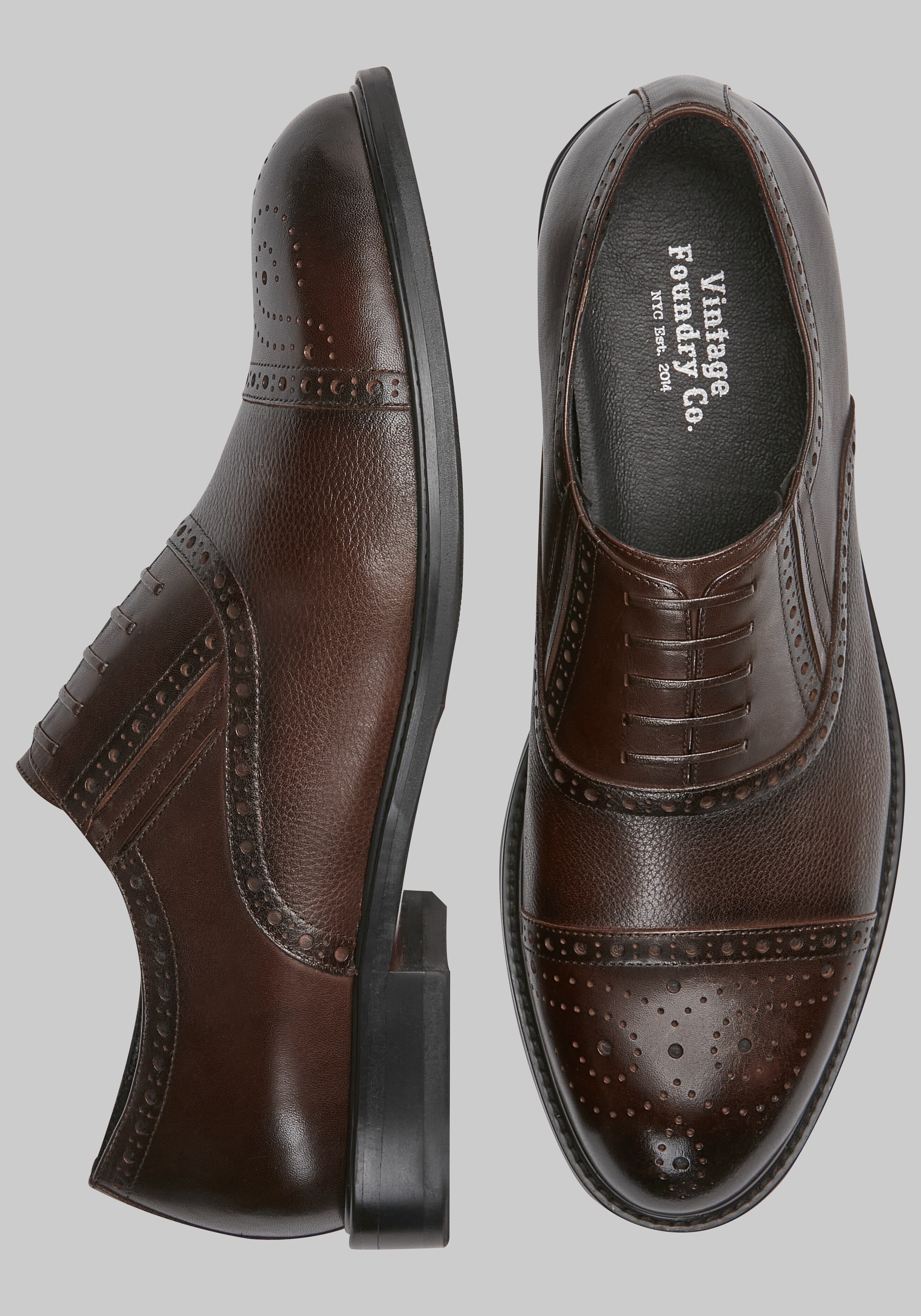 Men's Shoes, Vintage Foundry Cosmio Cap Toe No Lace Oxfords - Jos A Bank