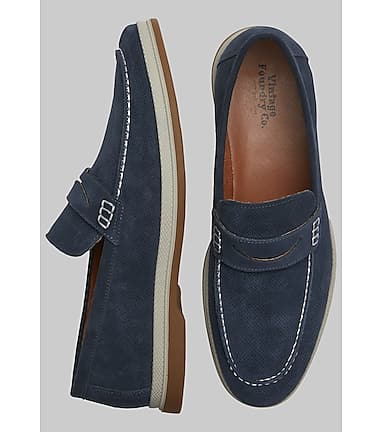 Vintage Foundry Men s Menahan Penny Loafers at Men s Wearhouse Navy Blue Size 10 D Width