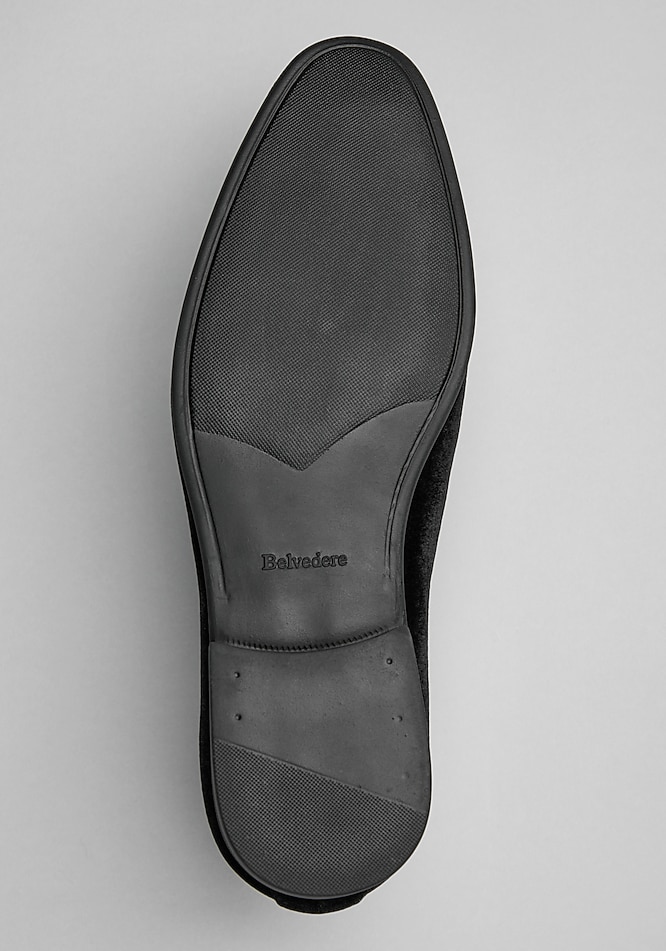 Belvedere Paolo Velvet Slip-On Formal Loafers Wedding Dress Shoes: Velvet Slip-Ons | The Black Tux main image 4