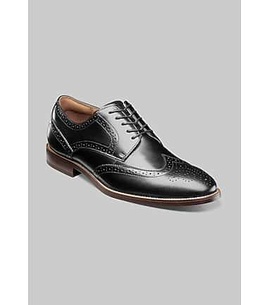 Men's florsheim black dress shoes online