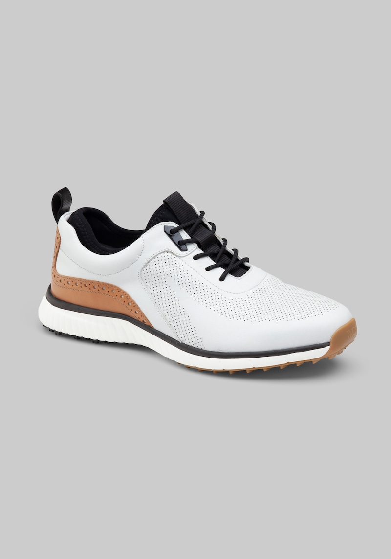 Johnston & Murphy Men's XC4 H1-Luxe Hybrid Golf Shoes, White, 10 D Width