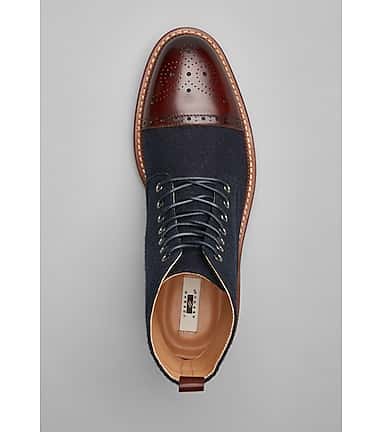 Joseph abboud gray wool cap toe boot deals