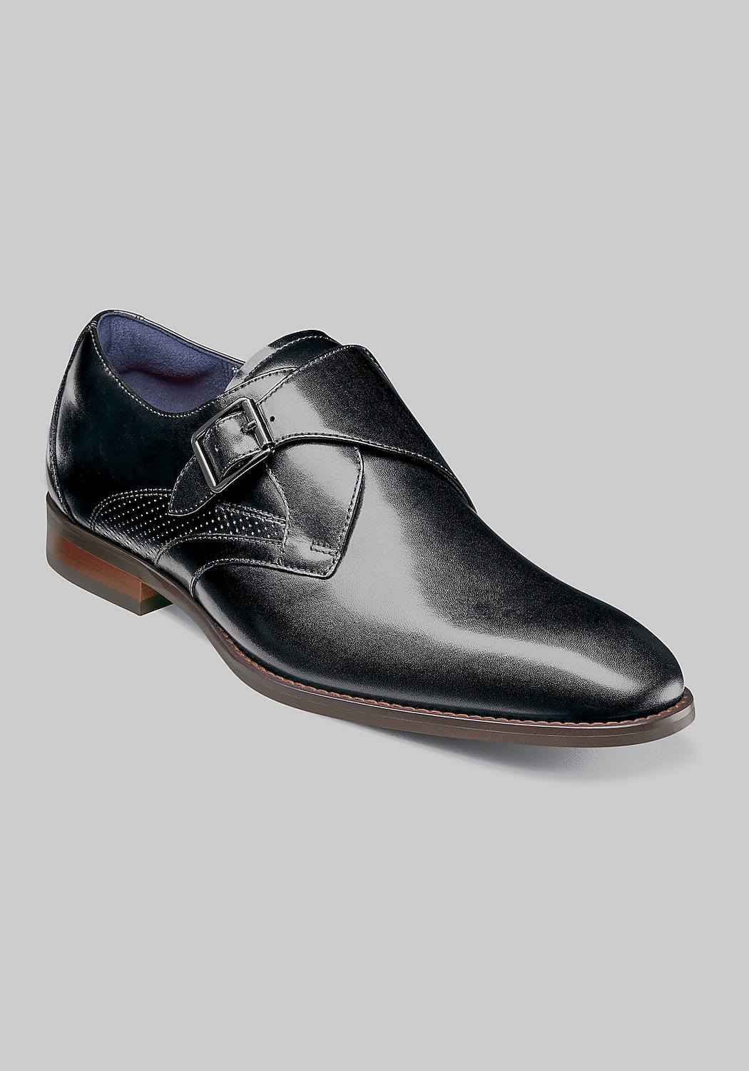 Stacy Adams Karcher Plain Toe Monk Strap Slip-On Dress Shoes