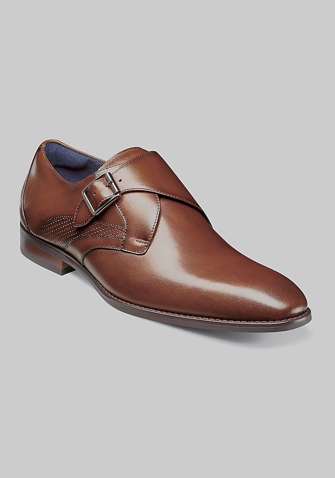 Stacy Adams Karcher Plain Toe Monk Strap Slip-On Dress Shoes