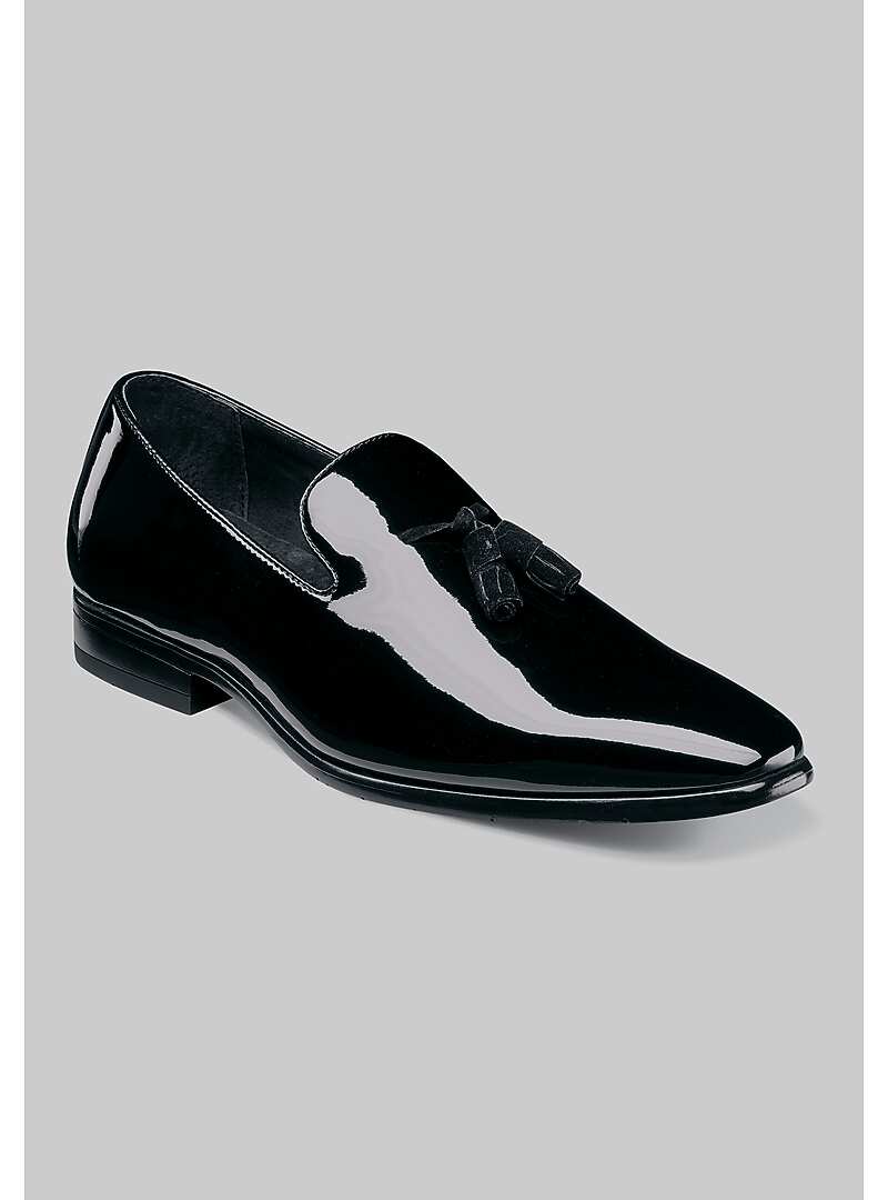 stacy adams black and gold loafers