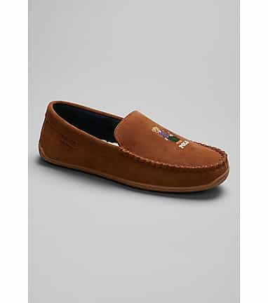 Polo Ralph Lauren Brenan Bear Moccasin Slippers CLEARANCE All