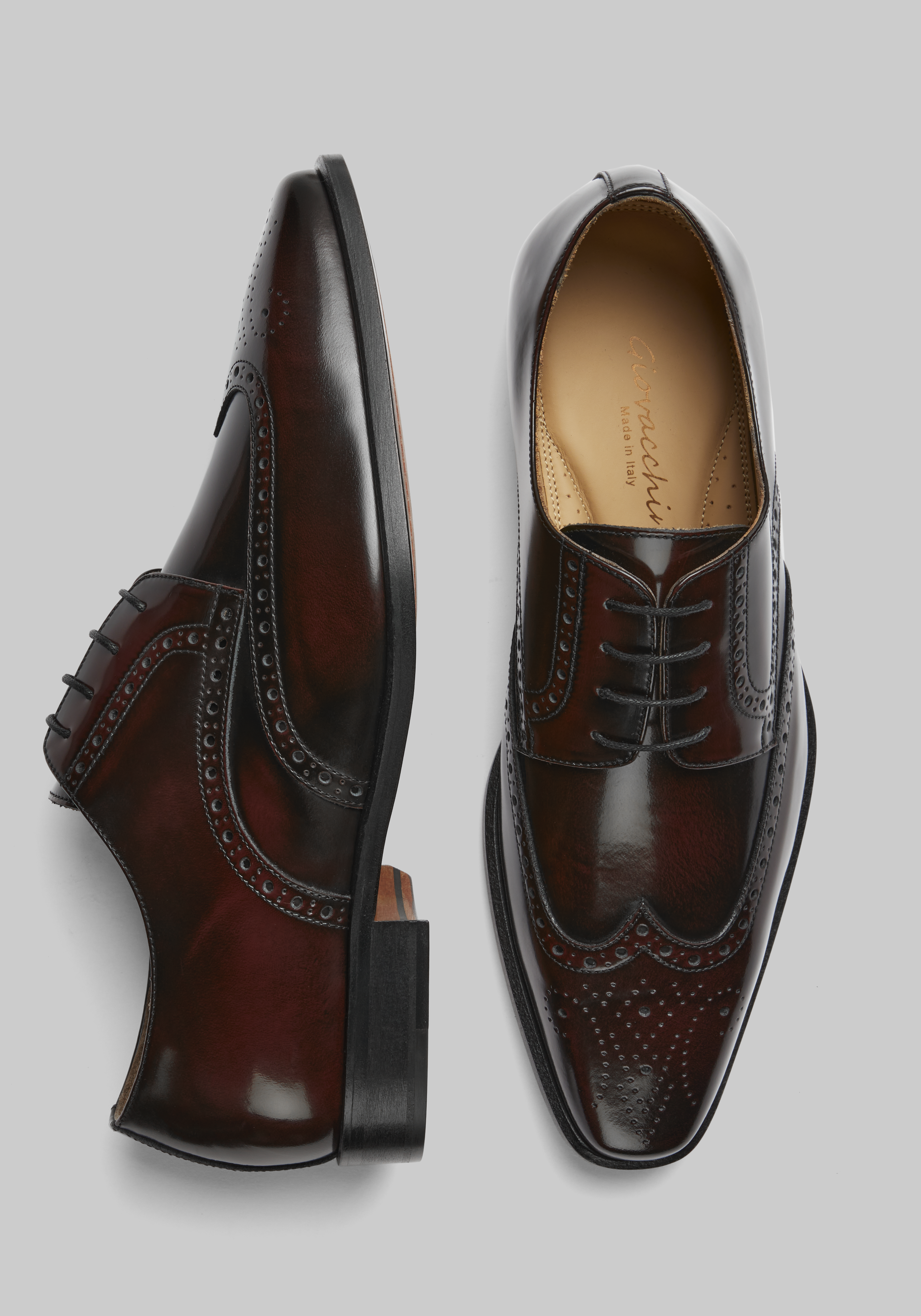 Joseph abboud burgundy dress 2024 shoes