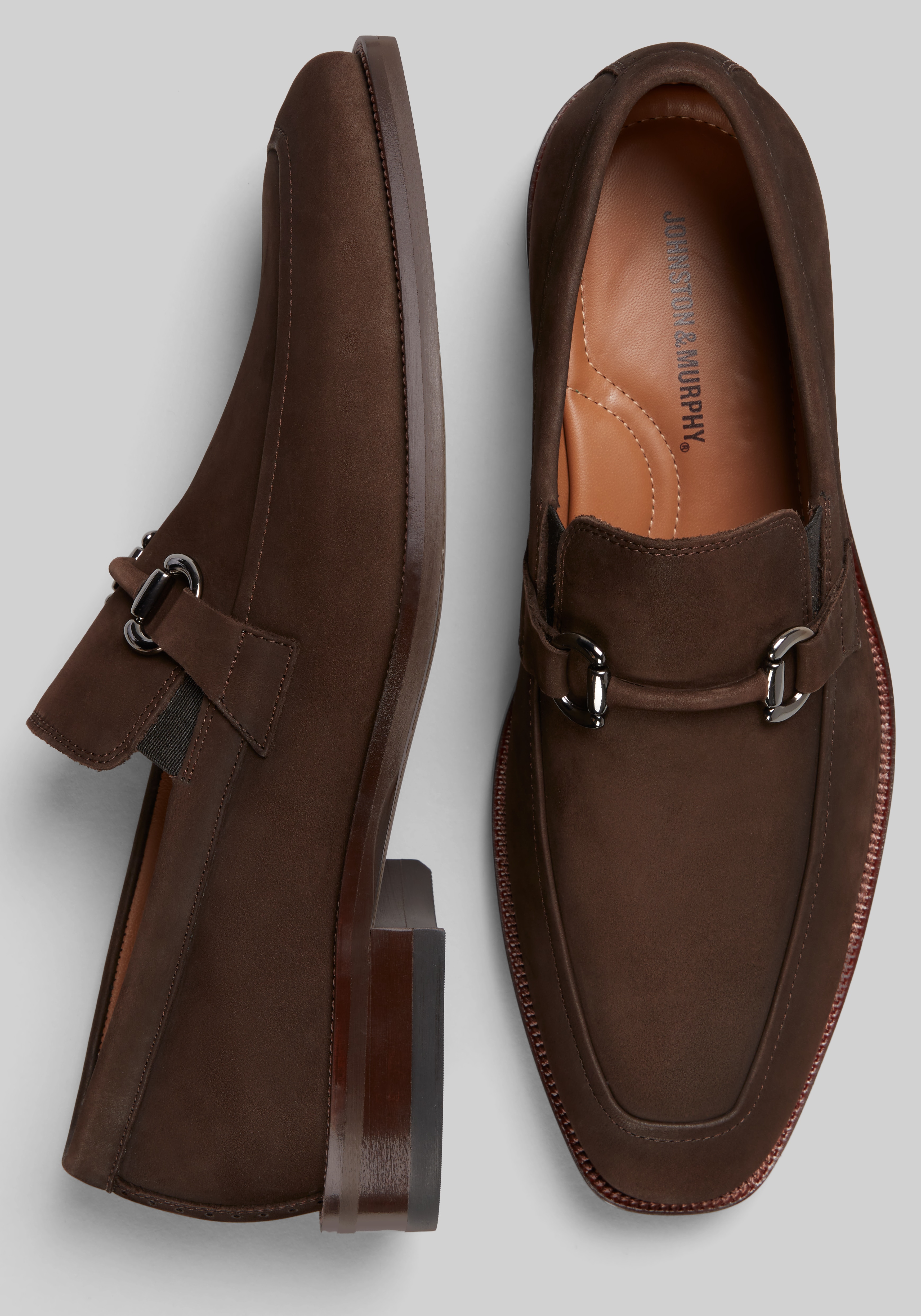 Men's Shoes, Johnston & Murphy Everett Suede Bit Loafers - Jos A Bank