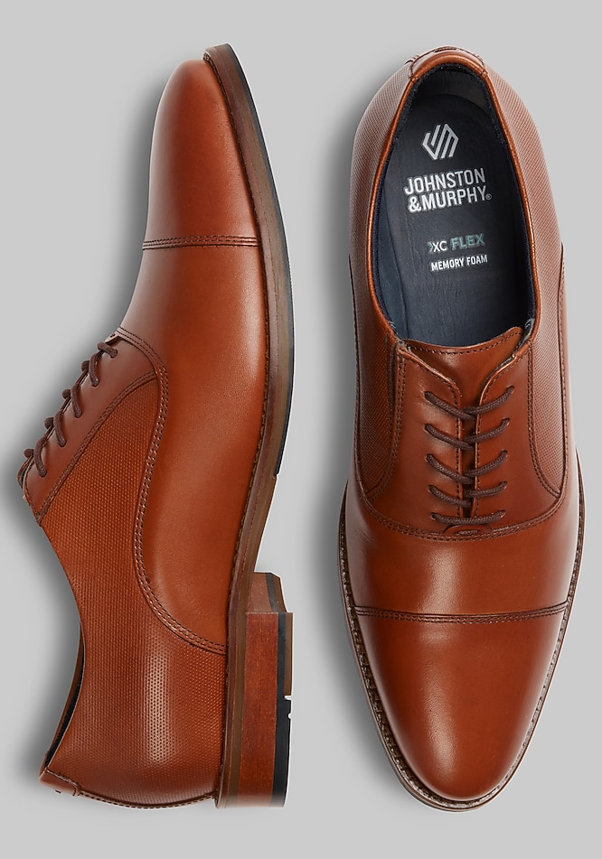 Johnston Murphy XC Flex Landry Embossed Cap Toe Shoes Johnston