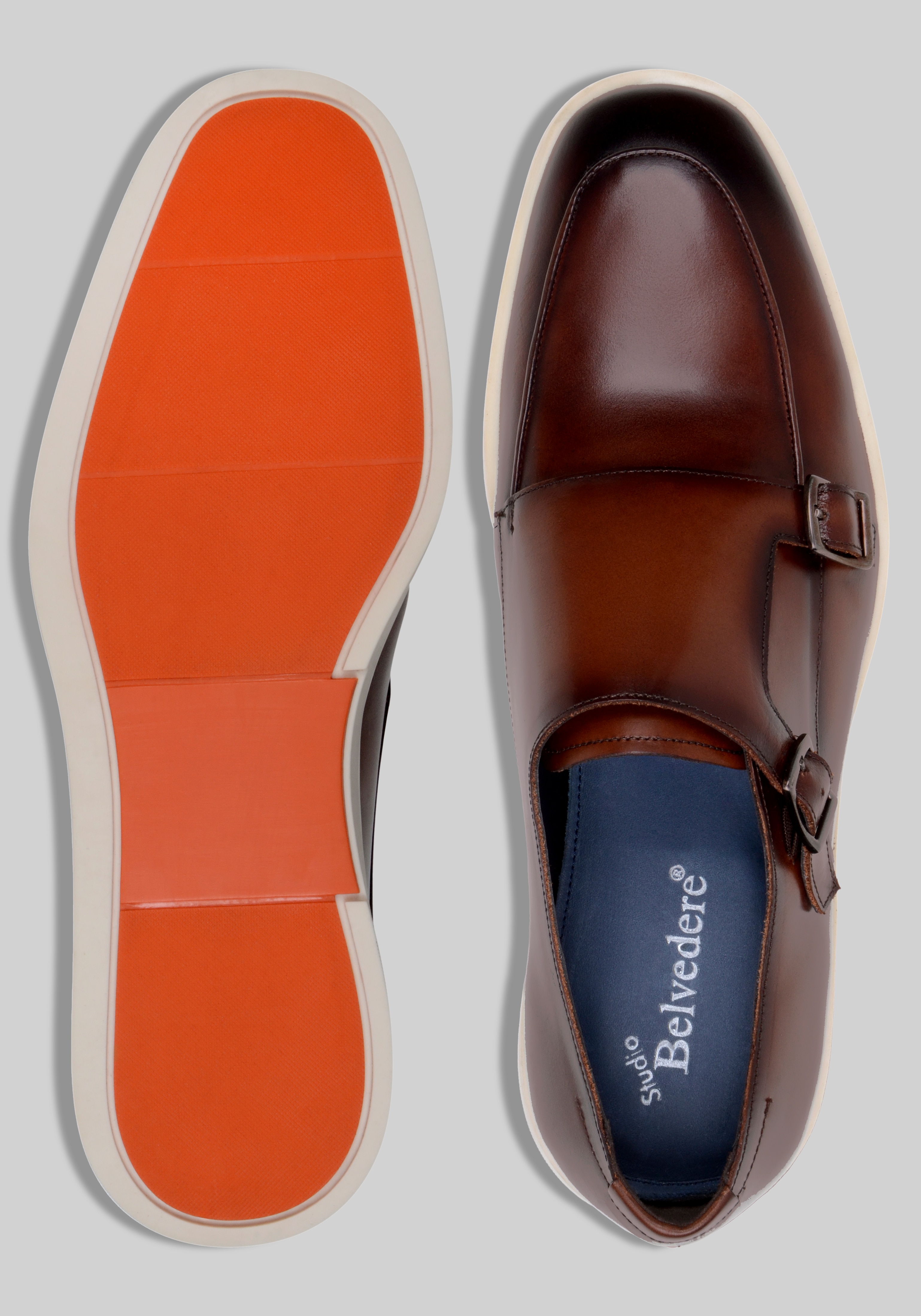 Belvedere Studio Marcio Double Buckle Monk Strap Shoes